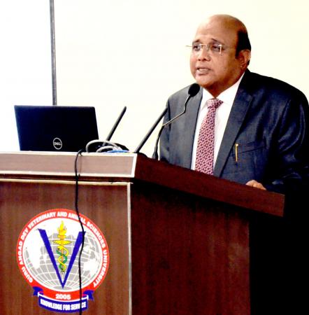Dr. DVR Prakasha Rao, President NAVS & Chief Guest of the event Addressing